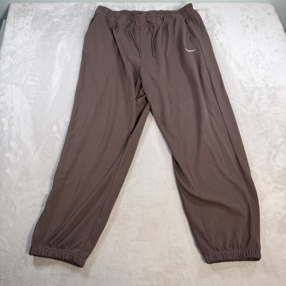 Nike Sportswear Essential Joggers Womens 1X Brown Cotton Loose Fit DV4864-237